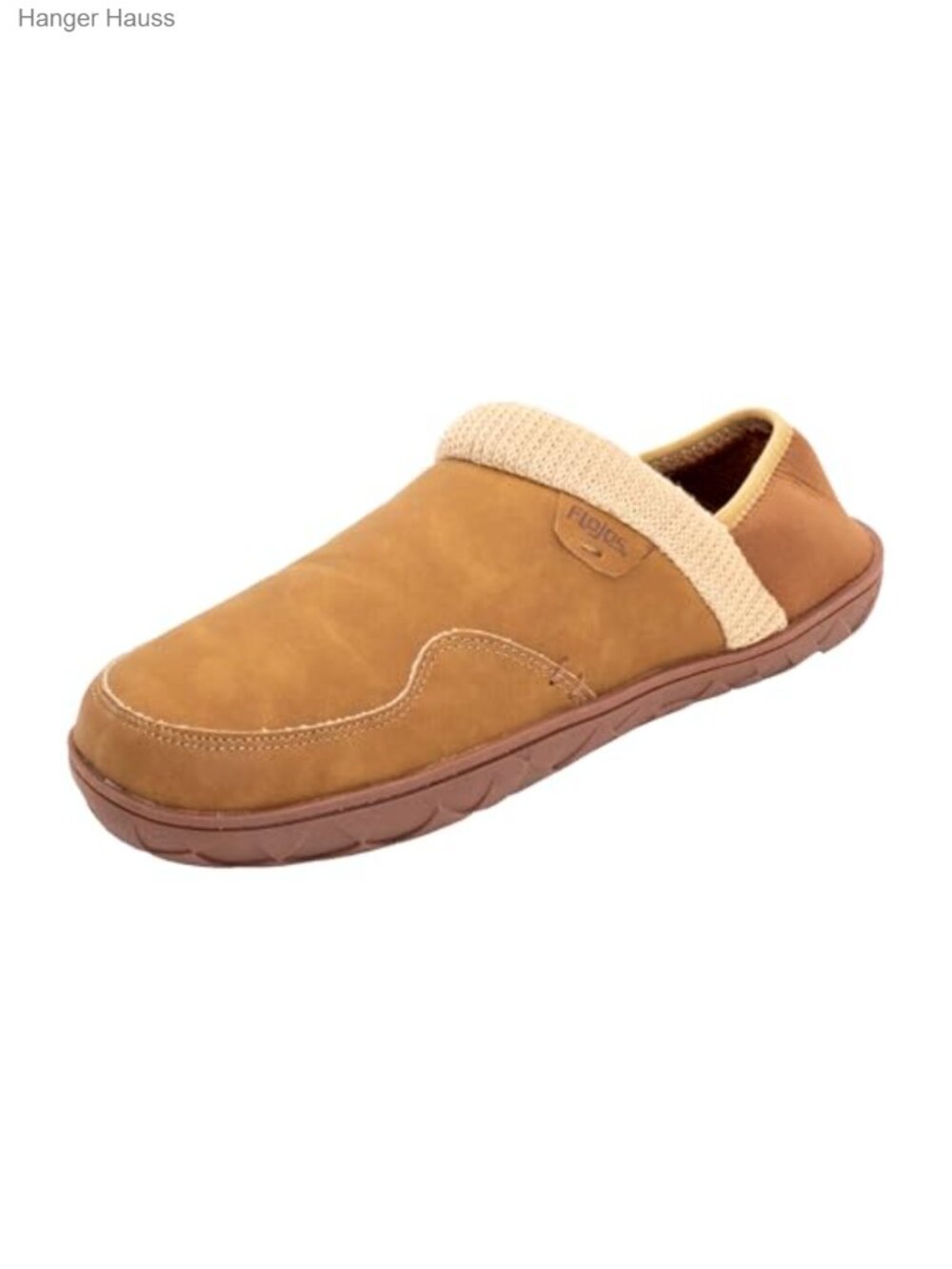 Sherpa Lined Slipper with Sweater Trim and Rubber Outsole